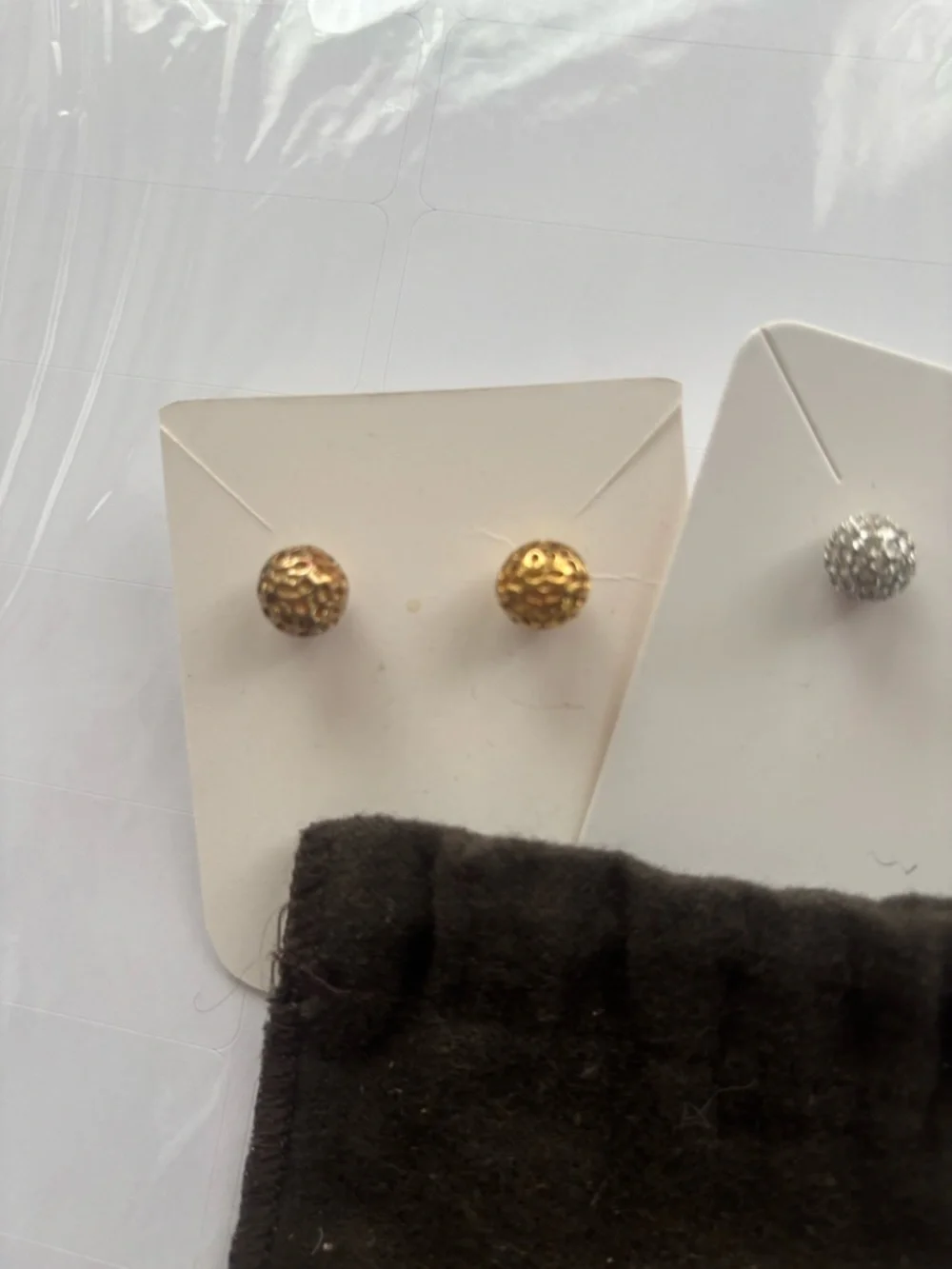 Coach Gold-Tone and Silver-Tone Diamond Pavé Ball Stud Earrings Duo - Picture 2 of 5